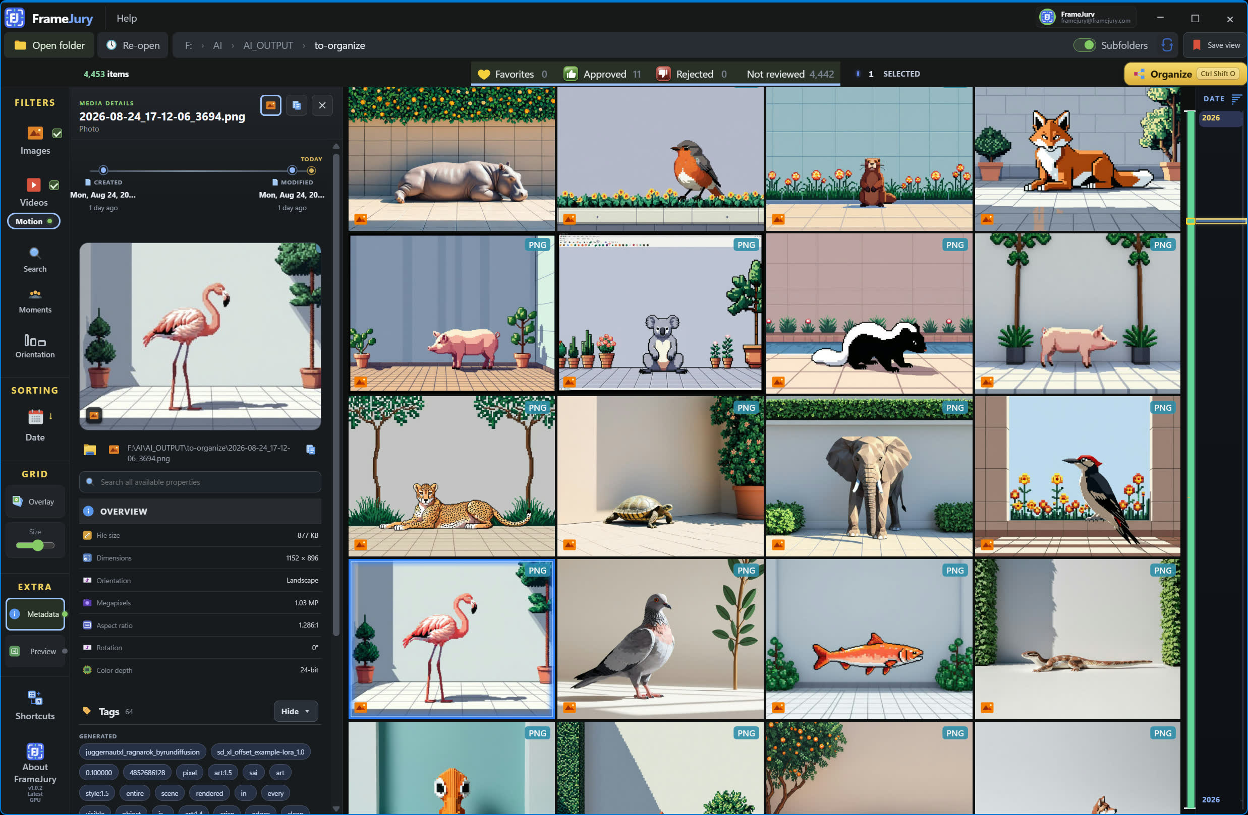 FrameJury metadata and tags thumbnail