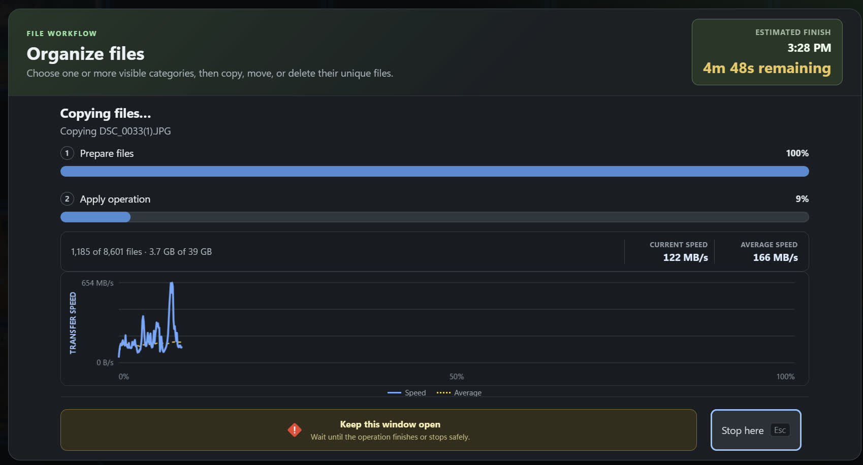 FrameJury file copy progress thumbnail